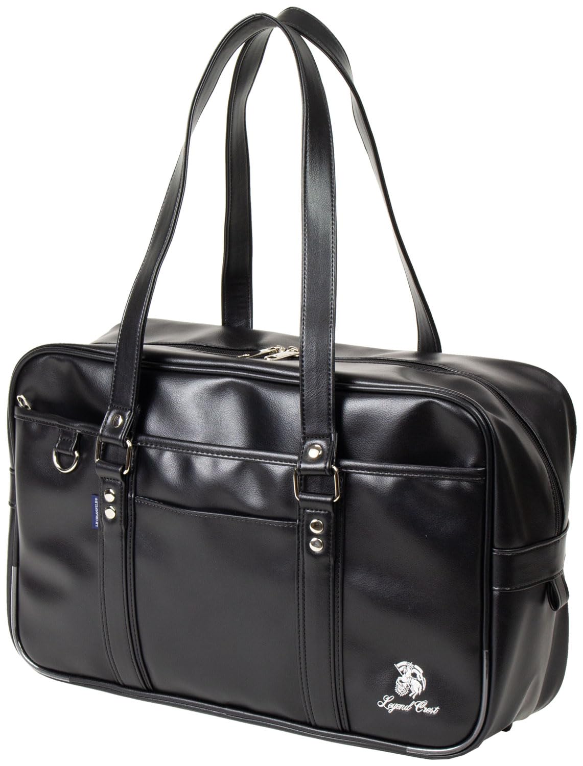 ルグランフィール LE GRANFILE 合皮 スクールバッグ ロゴ 刺繍 通学用 高校生 (黒)