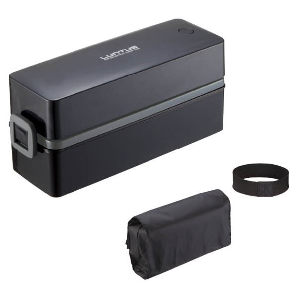 （まとめ）弁当箱 男性 スリム ランタス ランチボックス 2段 SS-T600 （バッグ付） ブラック 40個セット