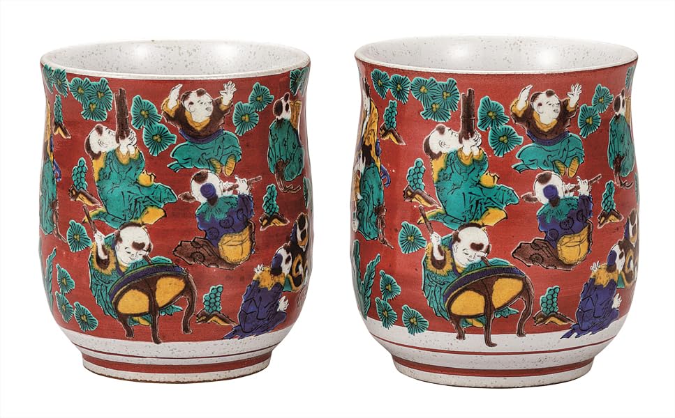 九谷焼いわたや 組湯呑木米 K9-759