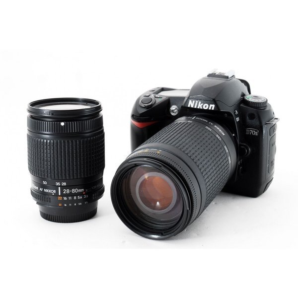 【中古】ニコン Nikon D70s 標準&超望遠300mm ダブルズームセット 美品 ストラップ付き 24,600円