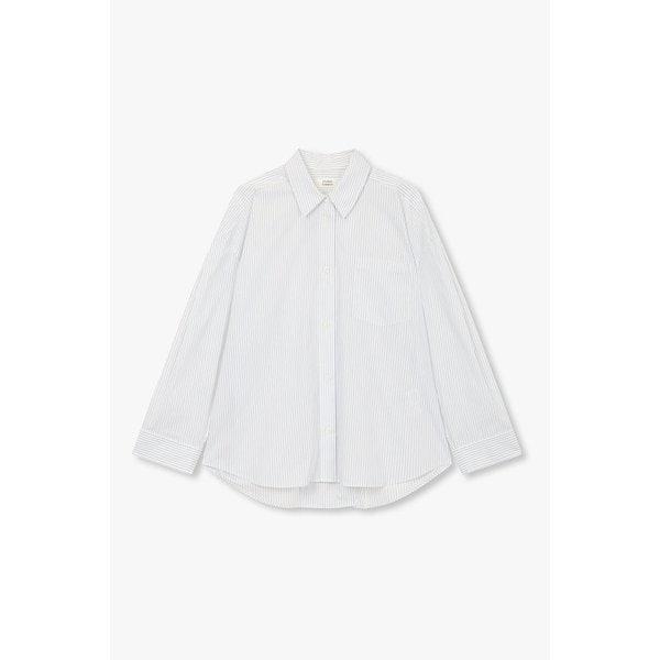 バックオーバーフィット 裁断ストライプシャツ 9105321107001