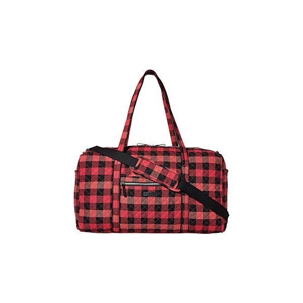 Vera Bradley Iconic Large Travel Duffel Garnet Buffalo Check One Size 並行輸入品