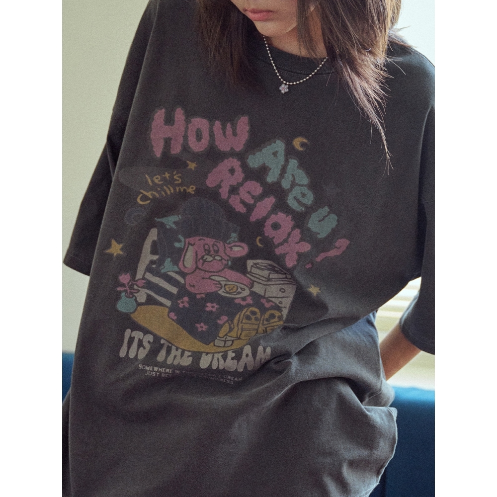 CPGN リラックスホッピーピグメントショートスリーブ T シャツスモークブラック