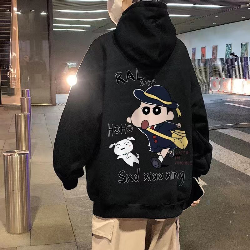 クレヨンしんちゃんプリントの1男性フード付き春秋感のある漫画1コートhiphopが街の上着1を揚げた 4,976円