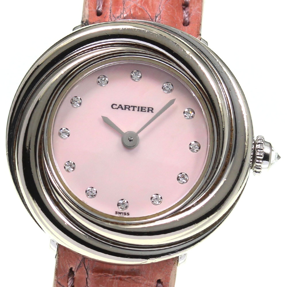 カルティエ CARTIER WG200846 トリニティ K18WG 12P ダイヤ クォーツ レディース _745731【中古】