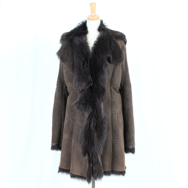 トスカーナラム Wフェイス ファー コート ブラウン 送料無料 レディース ギフト プレゼント