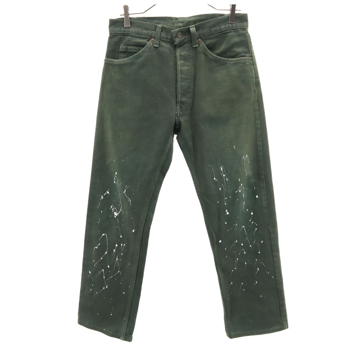 90s ボタン裏524 オールド ストレートパンツ W29 カーキ メンズ 古着