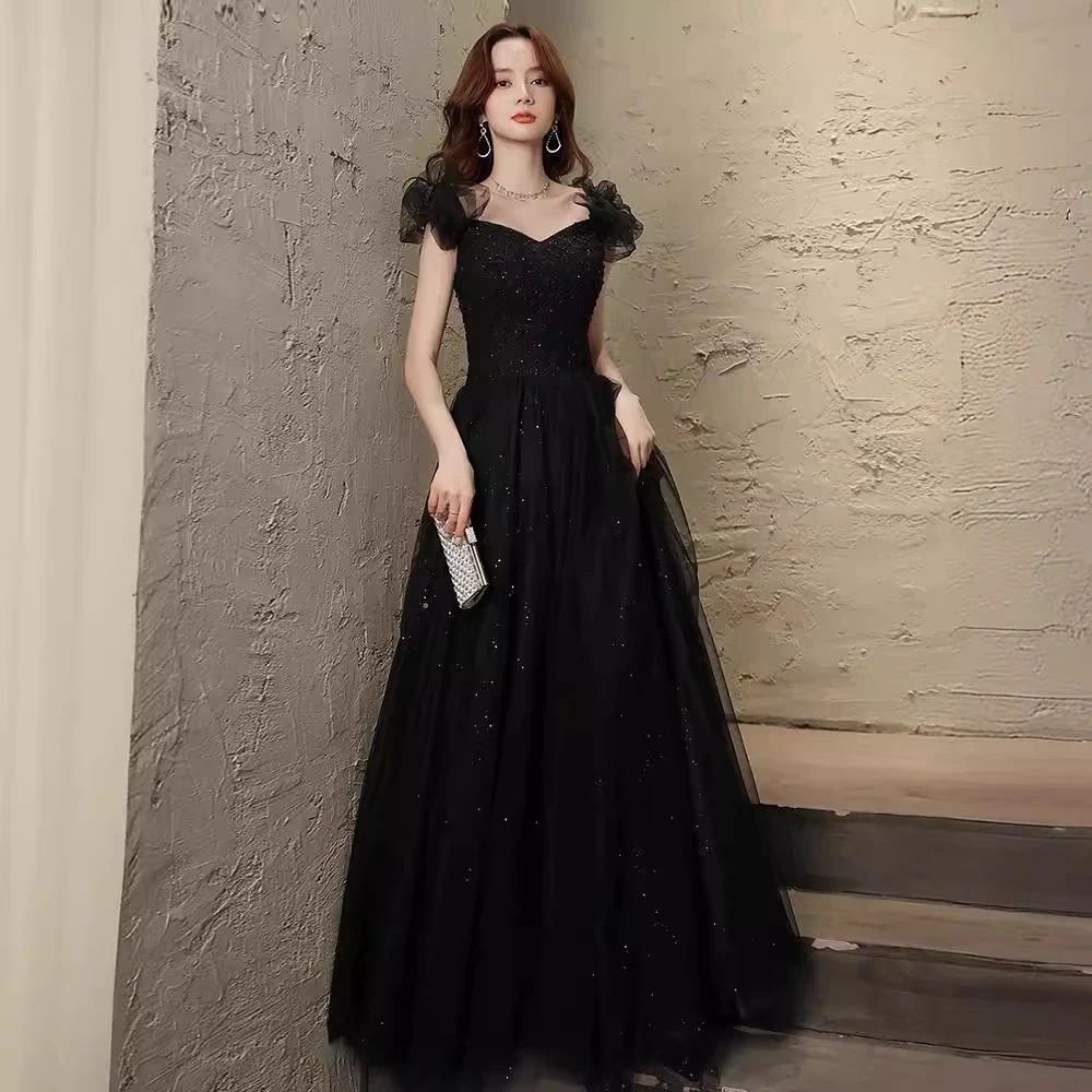 ブラックフォーマルドレス ハイグレード感 パーティー 司会者 成人式演出服 ドレス 結婚式 ワンピース お呼ばれドレス