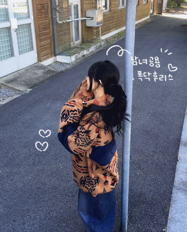 [保温性最高/男女共用] ストリング調節フリースルーズオーバーフィットアノラックフリース半ジップアップ