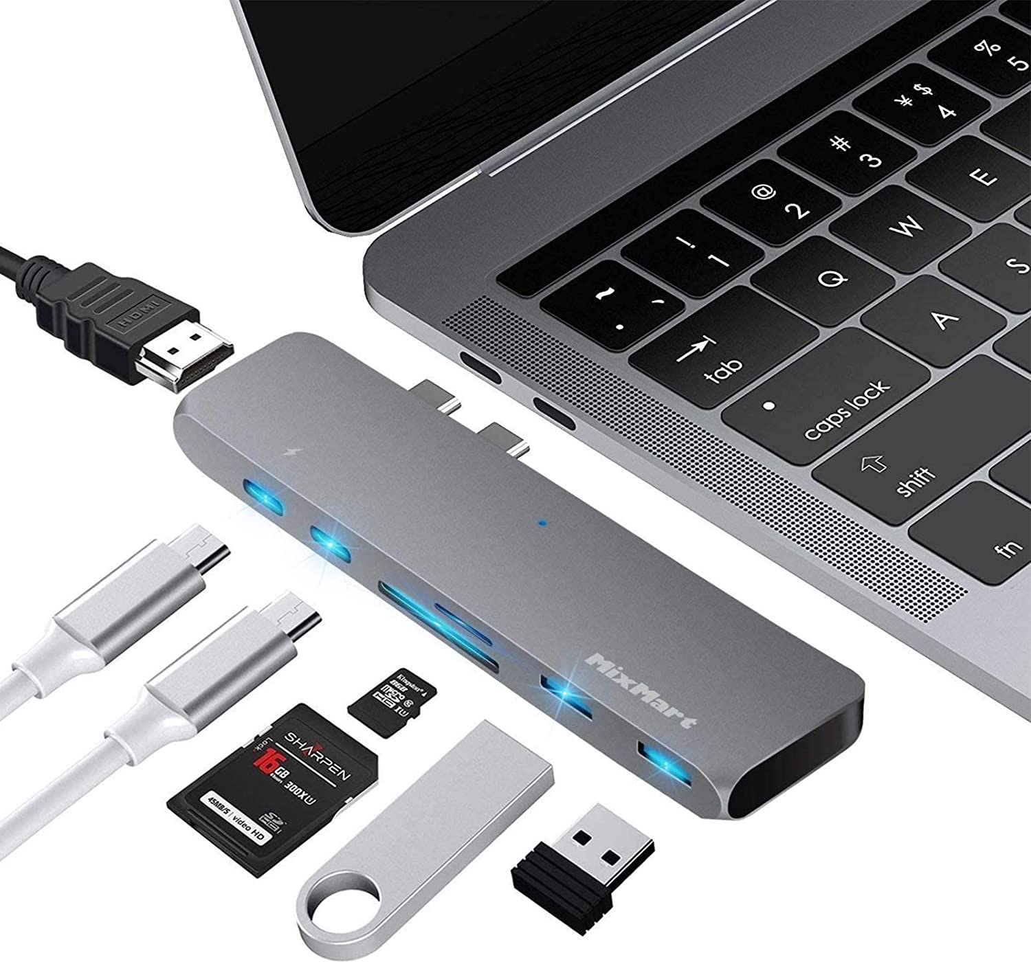 【本日限定価格】 MixMart 変換アダプタ マルチ 3.0ポート2 USB Micro/SDカ 5,943円