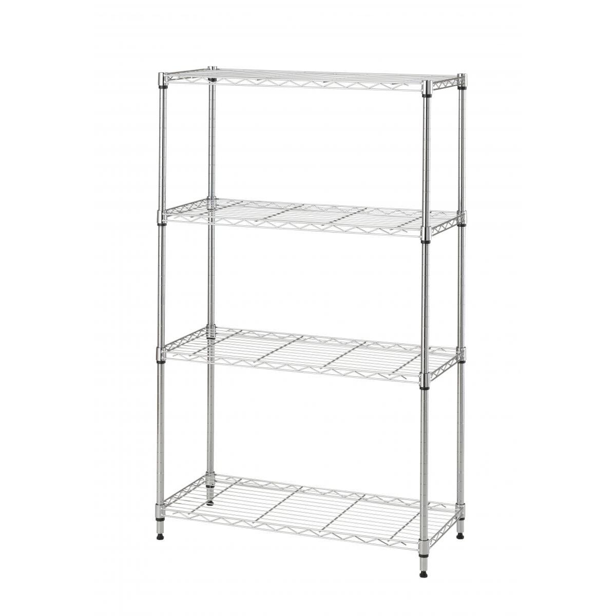 ドウシシャ システムワイヤーシェルフ 4段 75W SW19-75124 幅74.5cmx奥行34.5cmx高さ121.0cm 可動棚 ラック 収納 スチールラック