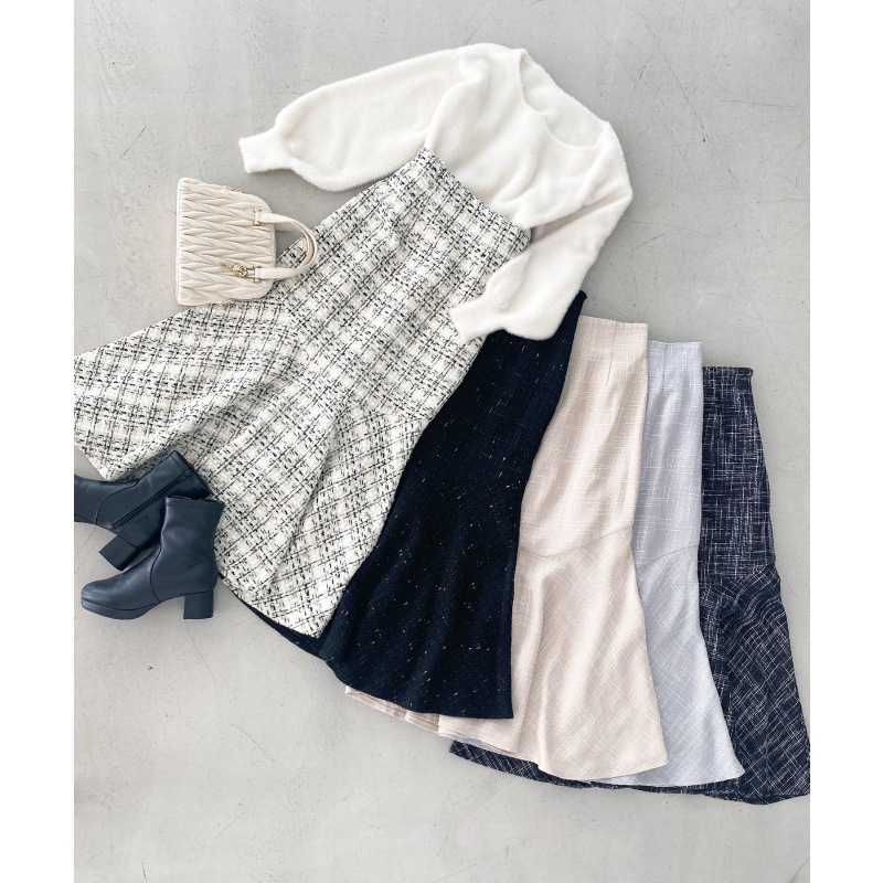 ツイードマーメイドロングスカート