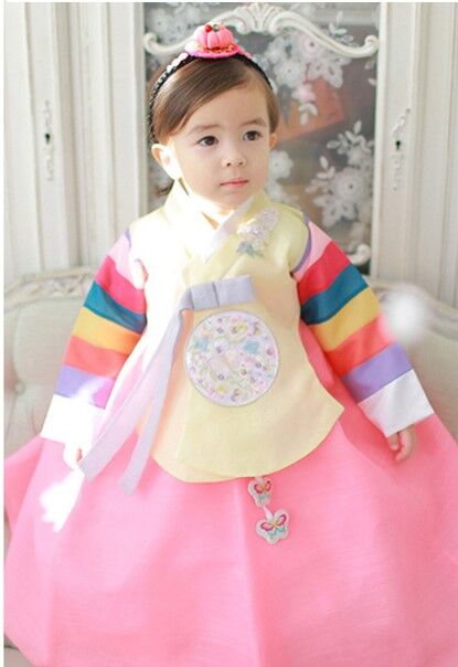 子供用 チマ チョゴリ 女の子用 王妃系 桃色 ピンク 1号-5号