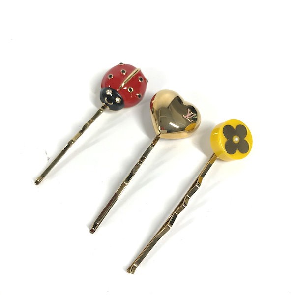 LOUIS VUITTON M92349 ヘアピンセット てんとう虫 花 ハート