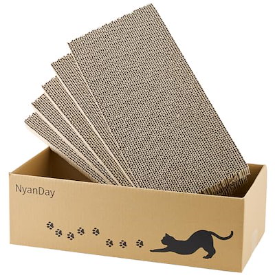 他サイト： NyanDay 猫 爪とぎ 段ボール 5枚入り 両面使える 猫ベッド 日本製 44.5×21×14cm (1個)の商品画像
