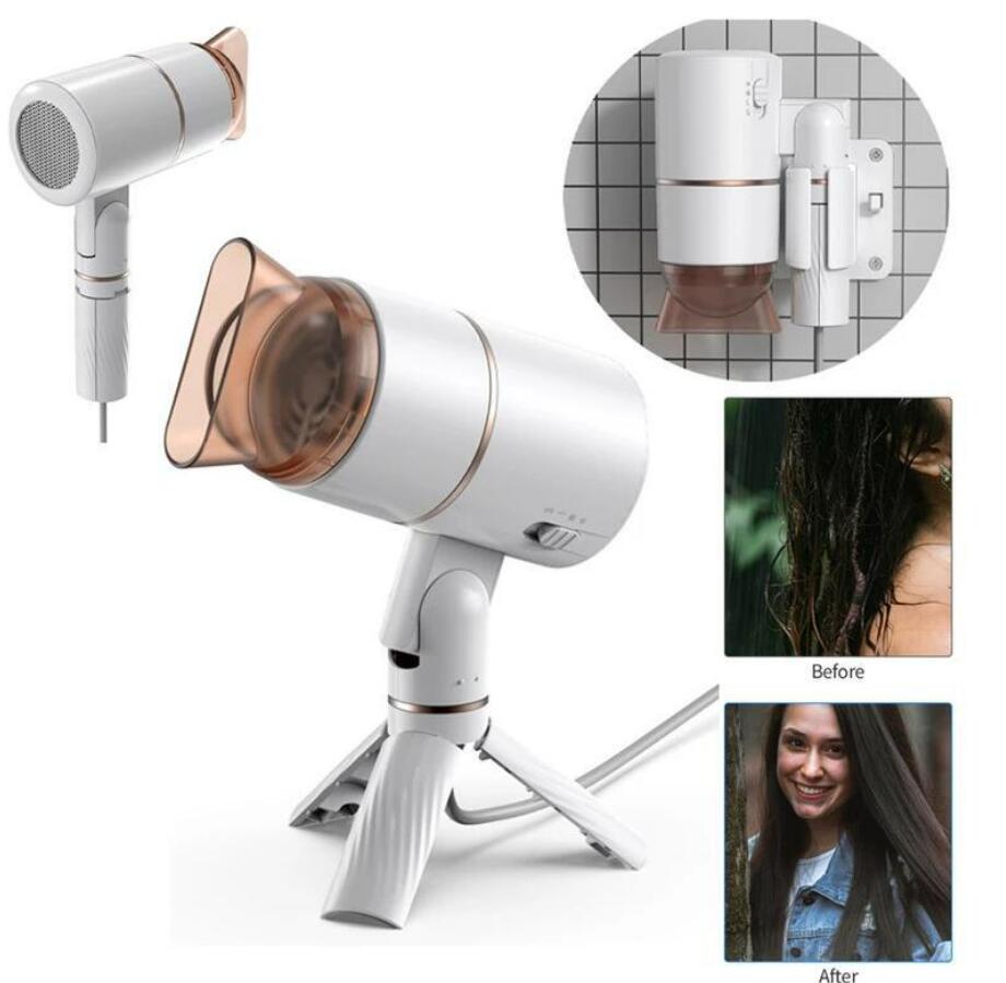 ハンズフリーで髪が乾かせるドライヤーが登場 折り畳み可能　３美髪モード調節　美髪モードも用意