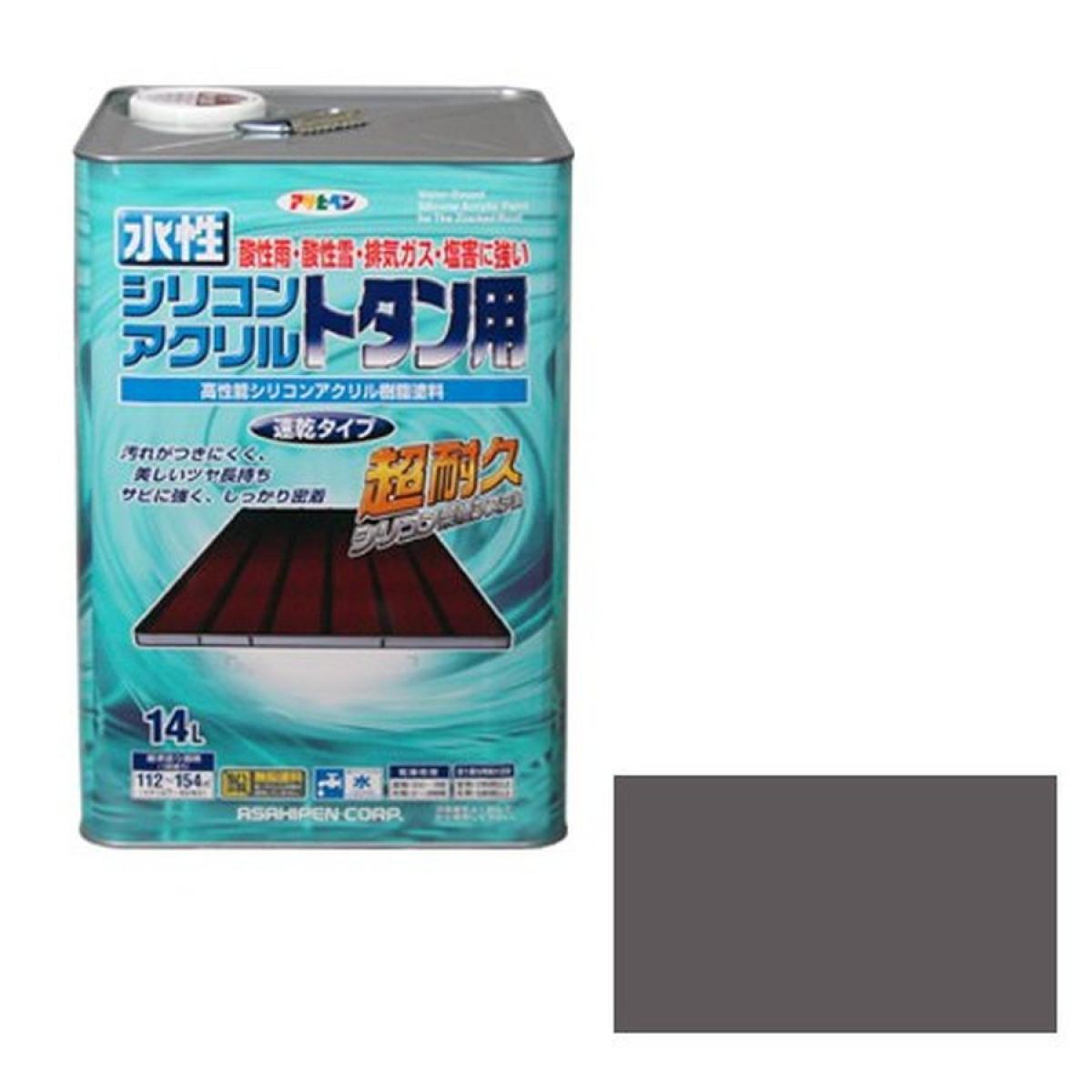 アサヒペン 水性シリコンアクリルトタン用 グレー 14L