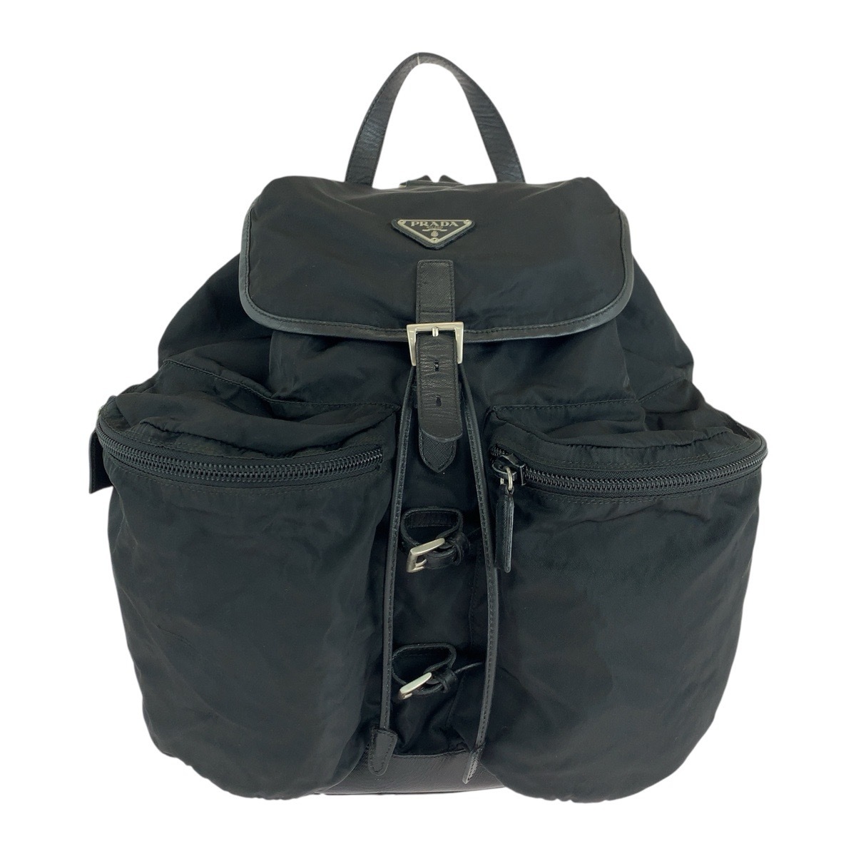 美品 テスート ブラック 黒 シルバー金具 ナイロン リュックサック バックパック 男女兼用 レディース 502074