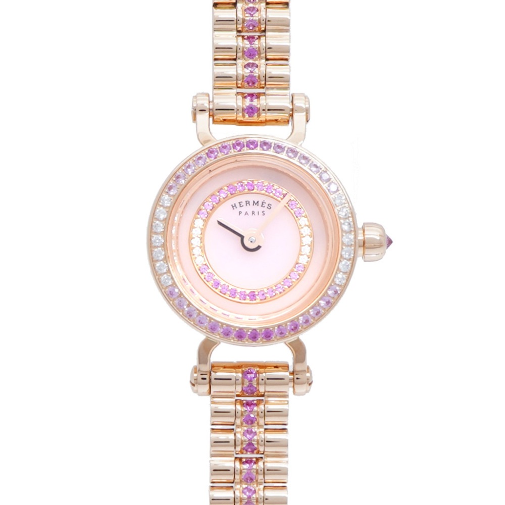 新品同様 クオーツ フォーブル ローズゴールド FG4.174 腕時計 K18ピンクゴールド/ダイヤモンド/サファイア ピンク 1757【中古】 レディース