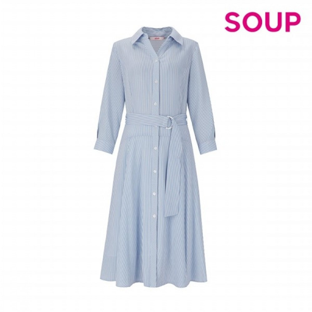 （フォレスト）ストライプDリングベルト付きシャツドレス（OY4OPT9）