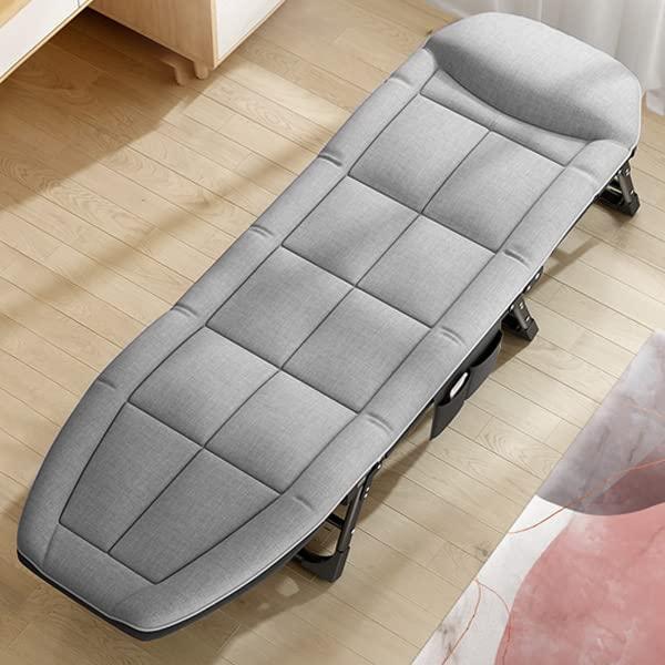 スリムベッド お昼寝 ごろ寝 ピンク グレー 女性 お手軽 折り畳みベッド 簡易ベッド 仮眠 休憩 (グレー)