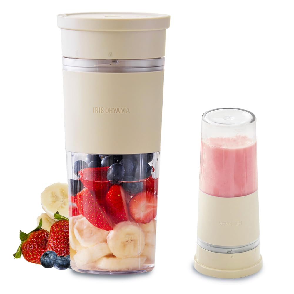 アイリスオーヤマ ミキサー コードレスミキサー ジューサー ハンドミキサー ブレンダー 小型 お手入れ簡単 氷も砕ける どこでも使える スムージー フルーツ モカ 軽量 USBケーブル TypeA T