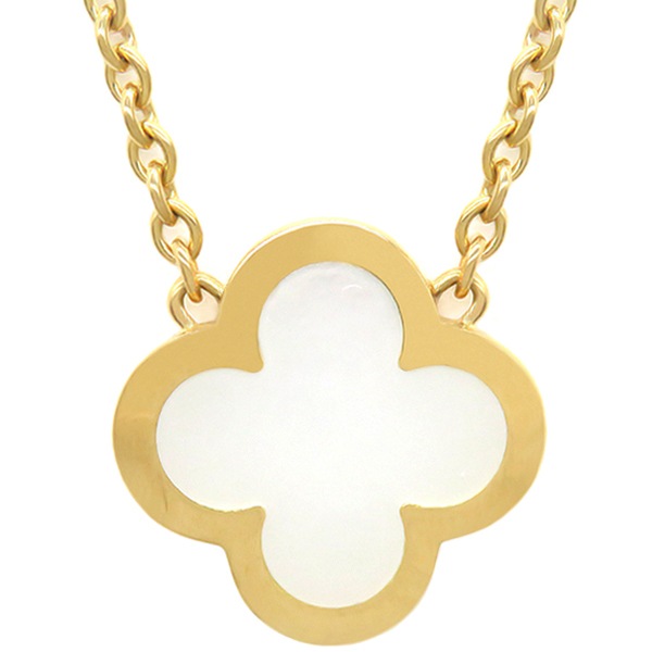 ヴァンクリーフアーペル Van Cleef & Arpels ネックレス ピュアアルハンブラ K18YG マザーオブパール ホワイトXイエローゴールド 750YG 18K 18金 VCARA39700