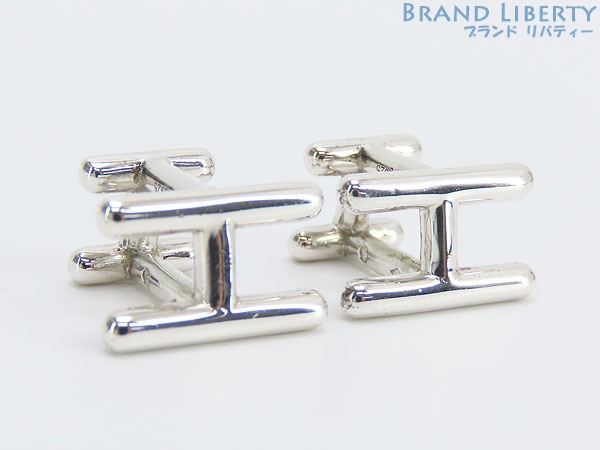 超美品エルメスH2HモチーフHロゴカフスカフスボタンカフリンクスシルバー925AG925H105108B00