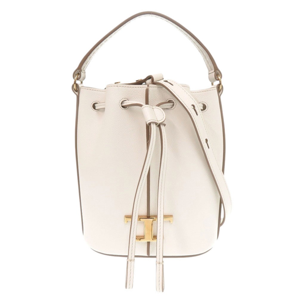 新品同様 2WAY Tタイムレス ハンドバッグ レザー ホワイト 0275【中古】 レディース