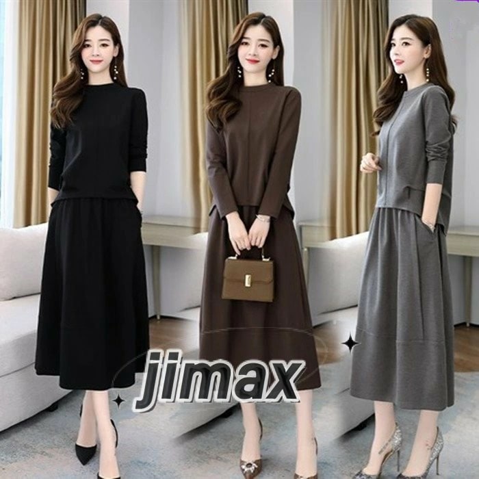 セットアップ レディース 秋 冬 セットアップ レディース スカート ママ２点セット 上下セット トップス 重ね着 ロングスカート ミモレ丈 通勤 オフィス ビジネス 入学式 卒業式 入園式 卒園式