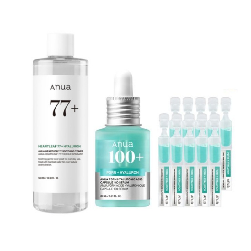 ドクダミ77%スージングトナー, 350ml+PDRNヒアルロン酸カプセル100 セラム,(30ml+1ml x10ea)