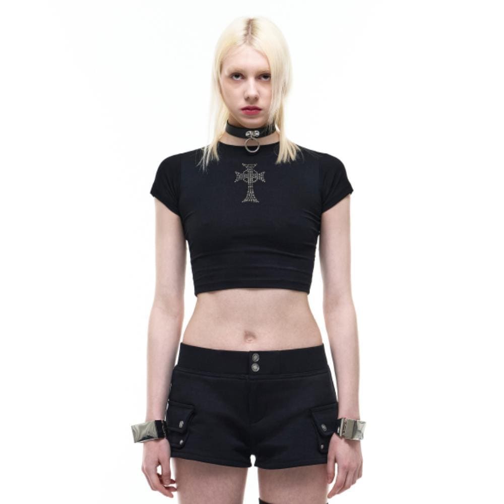 OPUS0012 Op 07 NFR CROP TSHIRTS BLACK OP5B1R3500BLK