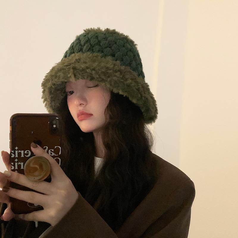 バケットハット レディース 深め ニット 秋冬 韓国 柔らかい 防寒 厚手 暖かい ヤング 普段使い レジャー カジュアル おしゃれ 小顔効果 黄色 カーキ