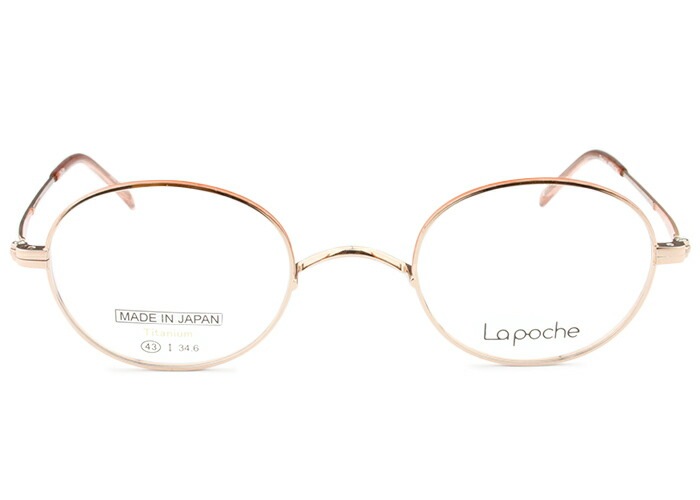 ラポッシュ La poche LP-102 c.2 コーラルピンク・コーラルレッド 一山 鼻パッドなし メガネ 眼鏡 日本製