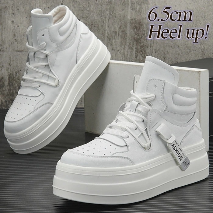 スニーカー メンズ ハイカットスニーカー 人気 バスケットシューズ カジュアルシューズ 通気性 厚底 6.5cm身長UP