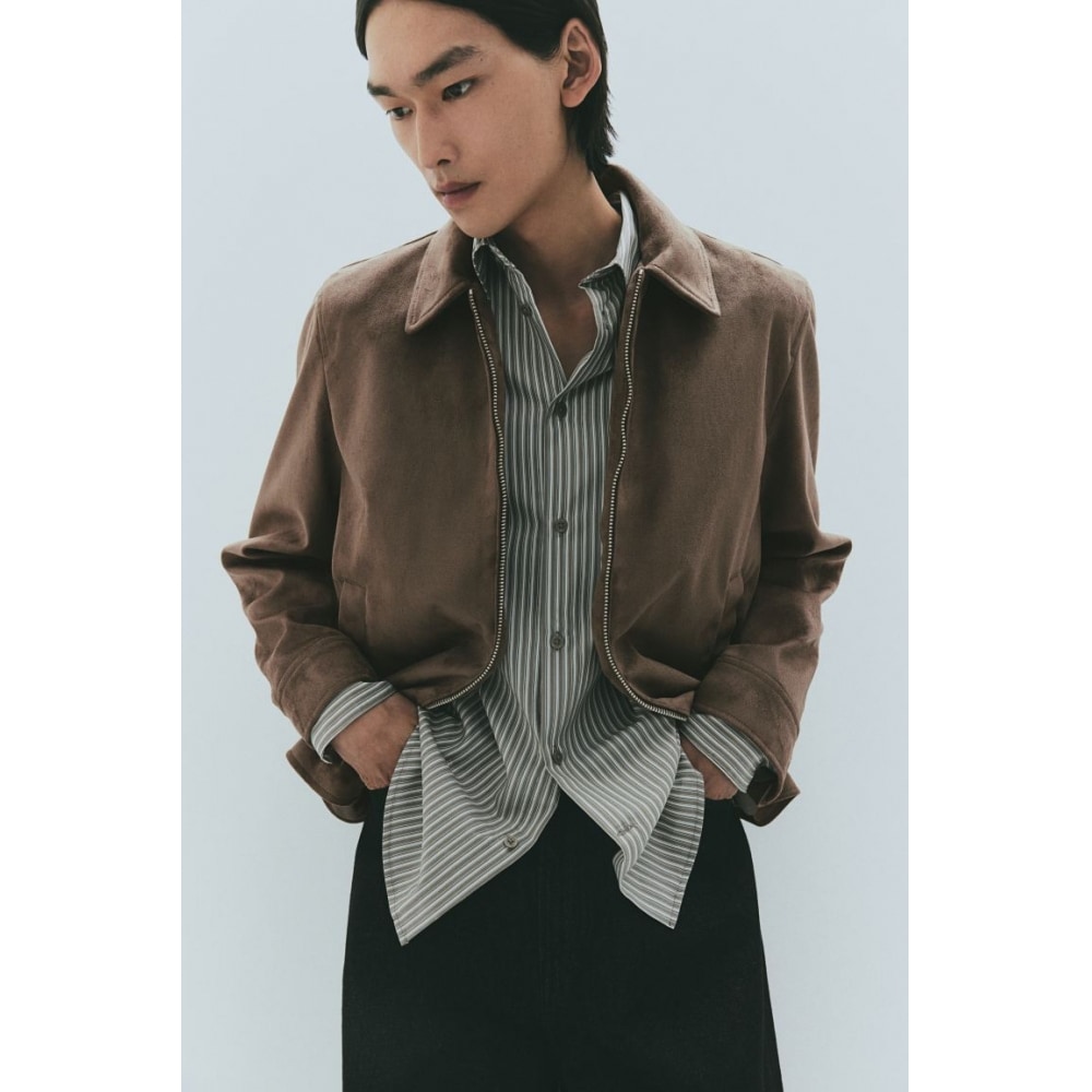 H&M レギュラーフィットジャケットダークベージュ
