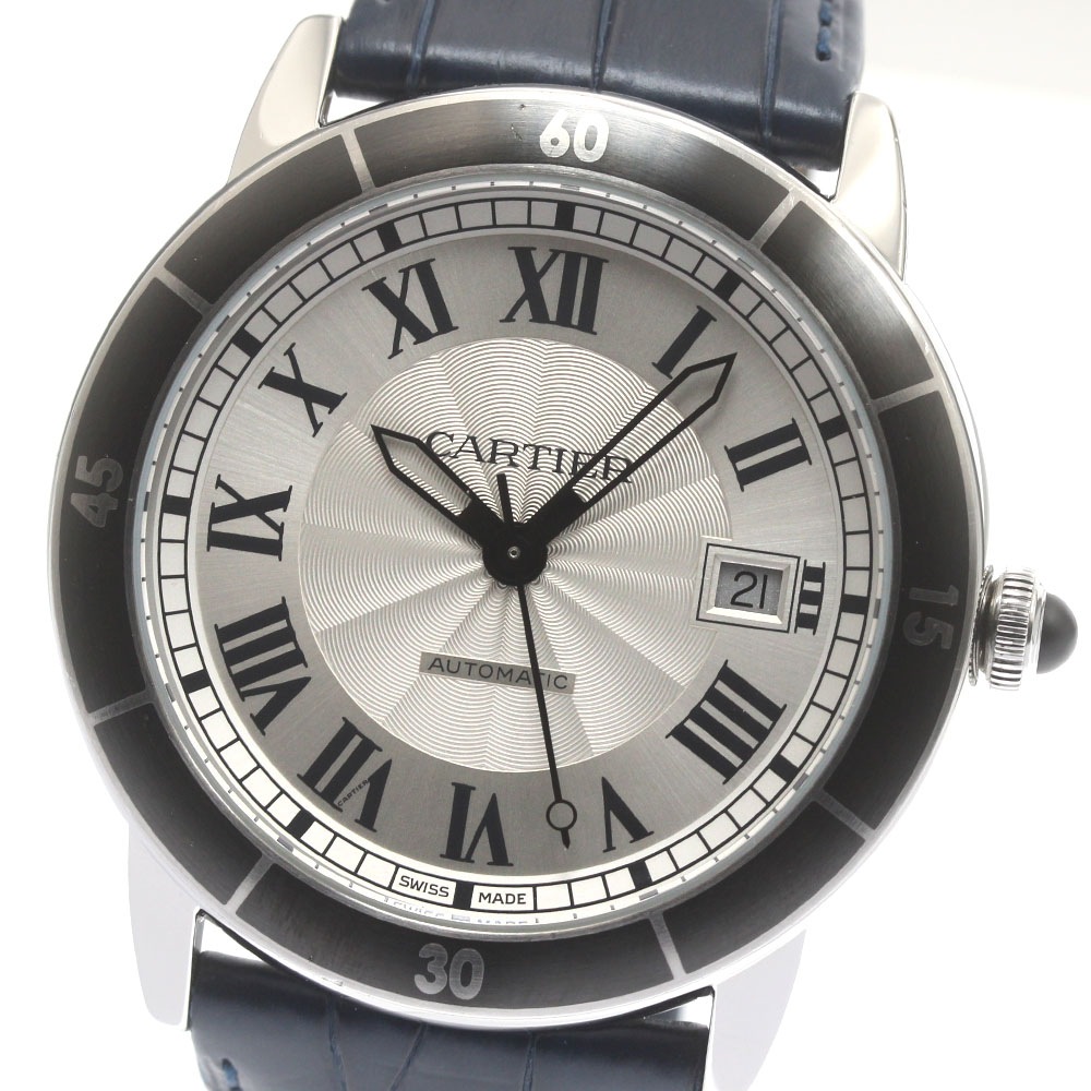 カルティエ CARTIER WSRN0002 ロンド クロワジエール ドゥ カルティエ デイト 自動巻き メンズ 箱・保証書付き_872489【中古】
