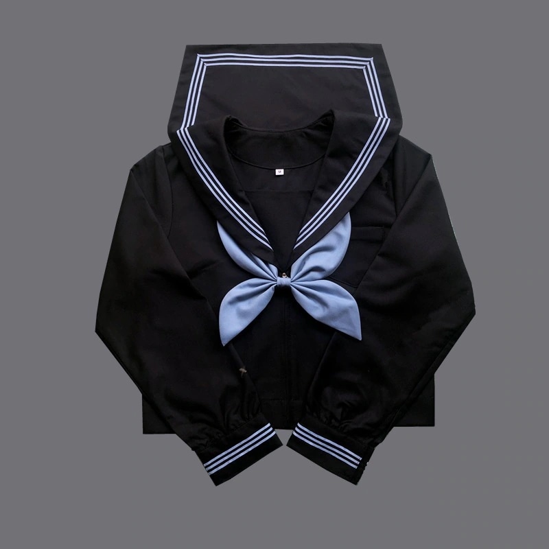 【1つ買うと10つ無料】Jkユニフォームブラックウォーターブルー3海軍基本スーツ秋の長袖セット