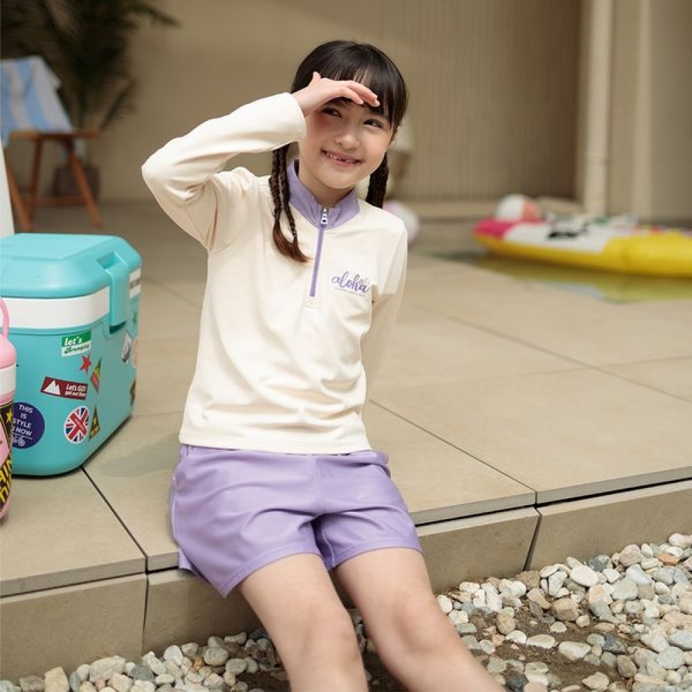 [エアワーク] エアワークサーフガールズキッズラッシュガードセット 2ピース YA-0642