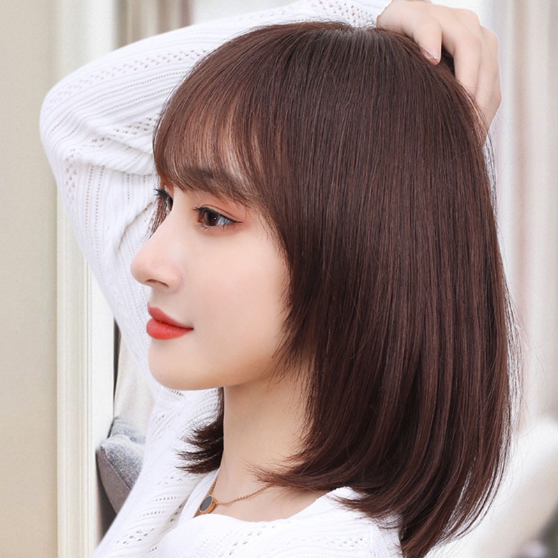 ウィッグヘッドセット 女性用ロングヘアフル地毛ミディアムロングヘア地毛鎖骨毛ウィッグセットメーカー