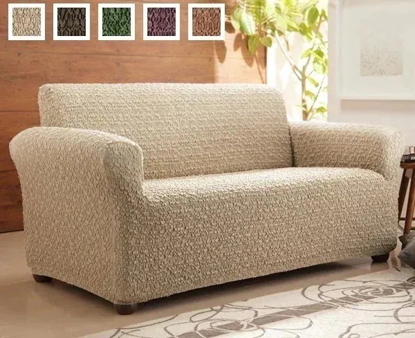 ソファーカバー 一体型 2人掛け ストレッチ 洗える 無地 スペイン製 伸縮 二人掛け 洗濯 ウォッシャブル 丸洗い マルチカバー ソファカバー