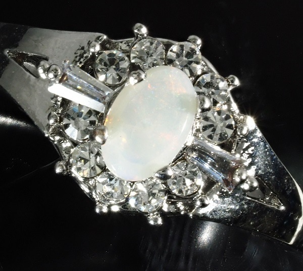 天然石 オパール ダイヤモンド リング 指輪高級仕上げ No.RING-27B