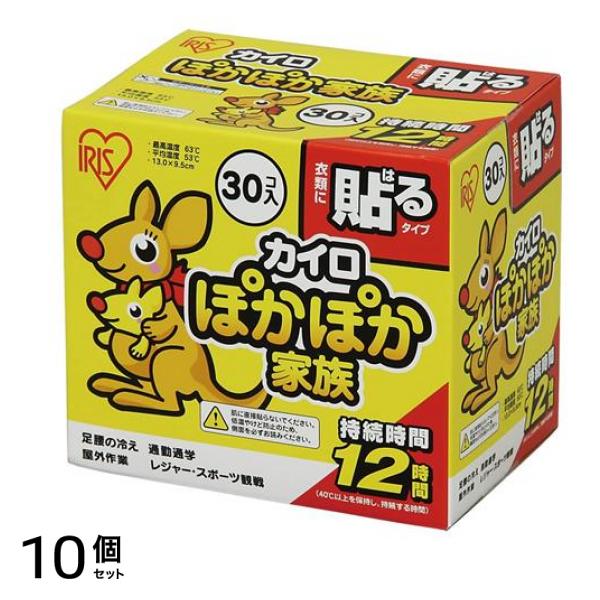 カイロ ぽかぽか家族 貼るタイプ レギュラーサイズ 30個入 (PKN-30HR) 10個セット