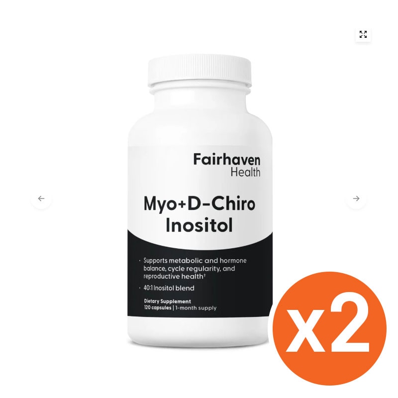 2個セットFairhaven Health Myo + D-Chiro Inositol 120ct 妊娠準備栄養剤