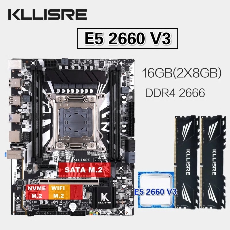 人気商品 Kllisre X99マザーボードキットセットXeonE5 2660 V3 LGA 2011-3 C その他PC用アクセサリー
