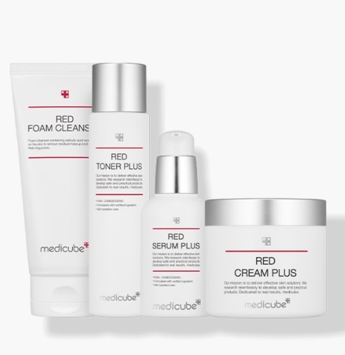 レッドライン 2.0プラス 4種 SET (ニキビ性肌用)/トナー/エッセンス/クリーム/クレンジングフォーム