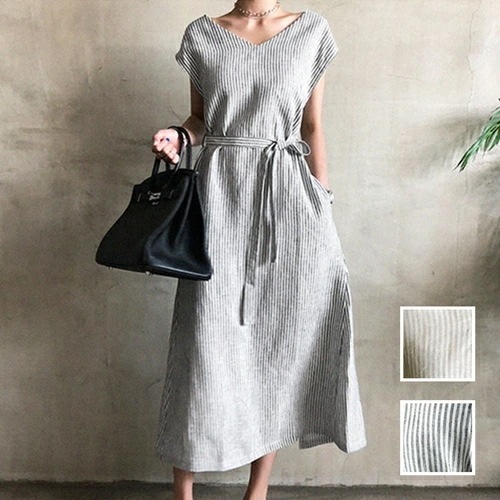 ワンピース カジュアル ロング マキシ丈ワンピ 韓国 ファッション レディース 春 夏 カジュアル コーデ シンプル 定番 セレカジ 20代 30代 40代 2025 マキシ丈 Vネック オーバ