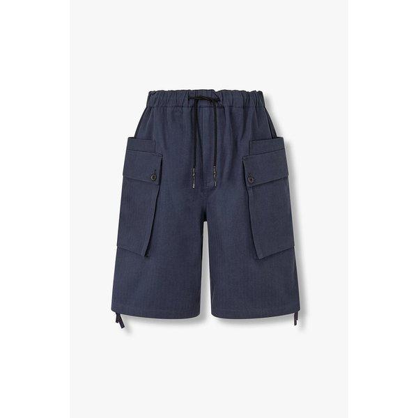 [MEN] ヘリンボーンカーゴハーフパンツ 9156231115056