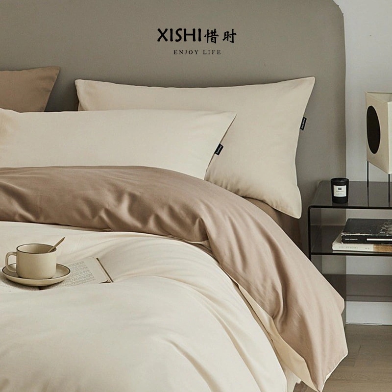 厚手綿4点セット・純綿ベッドシーツ・掛け布団カバー・ボックスシーツ・寝具3点セット