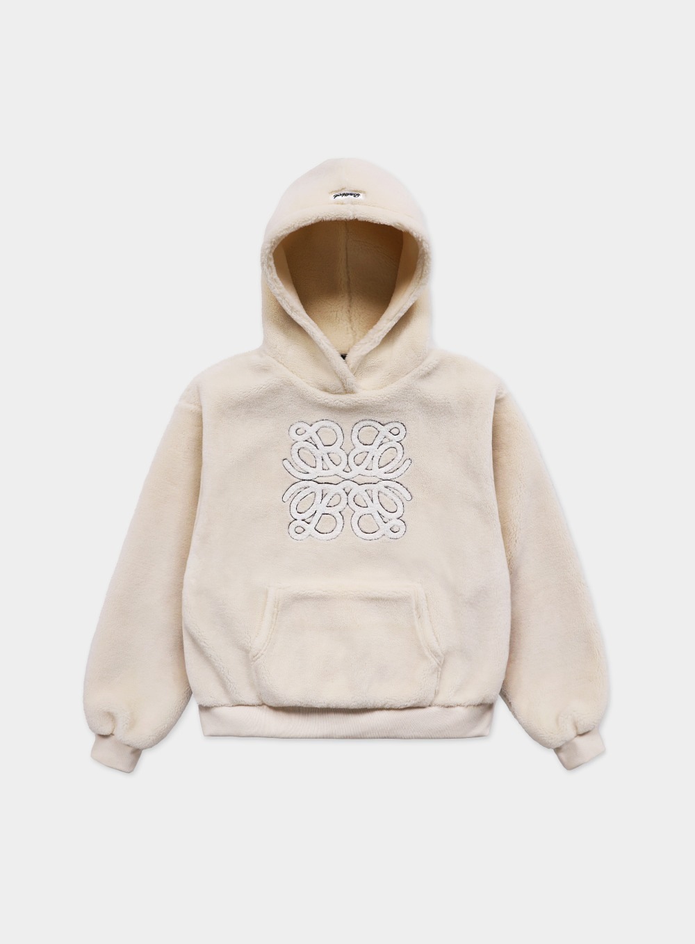 【BADBLOOD】 FLEUR LOGO TEDDY HOOD : CREAM